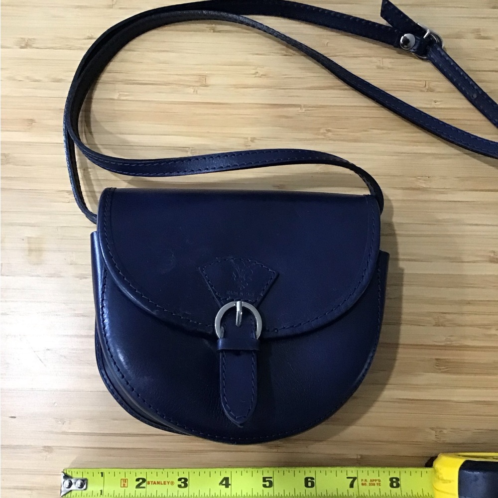 Made In Italy Crossbody Bag Handcrafted Italian Leather Handbag Blue